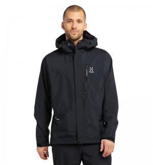 Men's Haglöfs Astral GTX Jacket Windbreaker Black Canada | TD62-761