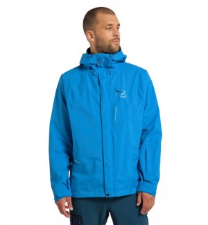 Men's Haglöfs Astral GTX Jacket Windbreaker Blue Canada | XP71-251