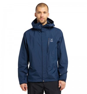 Men's Haglöfs Astral GTX Jacket Windbreaker Blue Canada | NS99-688