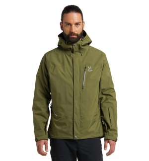 Men's Haglöfs Astral GTX Jacket Windbreaker Olive Green Canada | QN24-083