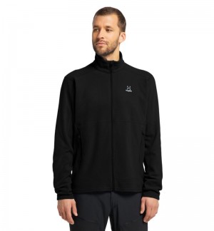 Men's Haglöfs Buteo Mid Jacket Fleece Jackets Black Canada | GJ98-290