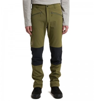 Men's Haglöfs Chilly Softshell Pant Softshell Trousers Olive Green / Black Canada | IS07-722