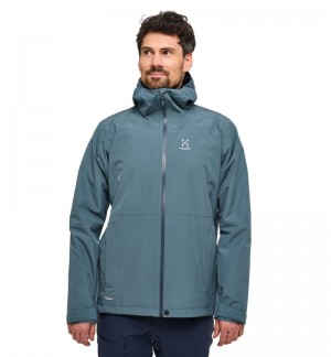 Men's Haglöfs Finch Proof Jacket Windbreaker Blue Canada | TY48-680