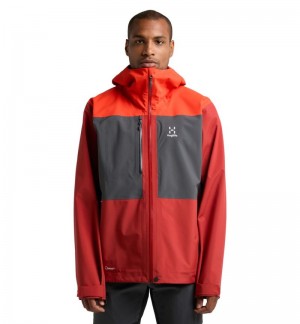 Men's Haglöfs Front Proof Jacket Windbreaker Habanero Canada | XR42-598