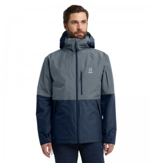 Men's Haglöfs Gondol Insulated Jacket Waterproof Jackets & Raincoats Blue / Blue Canada | FW87-718