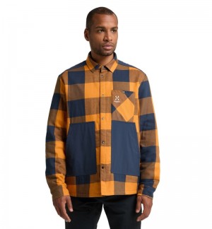 Men's Haglöfs Insulated Timmer Shirt Shirts Yellow / Blue Canada | QX09-679