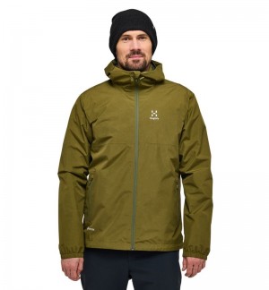 Men's Haglöfs Kaise GTX Jacket Windbreaker Olive Green Canada | AB34-861