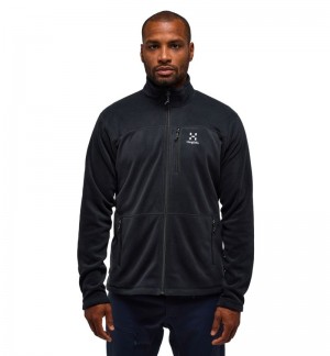 Men's Haglöfs Kaise Mid Jacket Fleece Jackets Black Canada | CA27-943