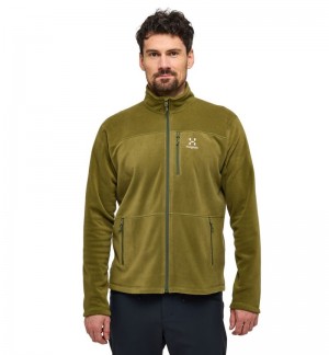 Men's Haglöfs Kaise Mid Jacket Fleece Jackets Olive Green Canada | UB67-296