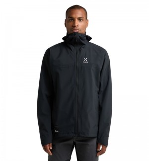 Men's Haglöfs Korp Proof Jacket Windbreaker Black Canada | YX28-987