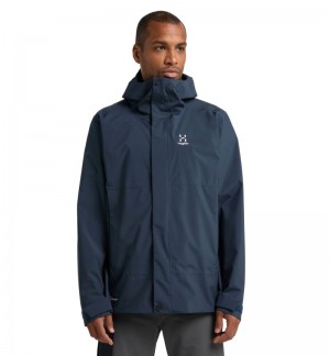 Men's Haglöfs Koyal Proof Jacket Windbreaker Blue Canada | RQ03-960