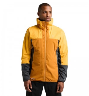 Men's Haglöfs L.I.M Alpha Hood Windbreaker Yellow / Yellow Canada | OF47-266