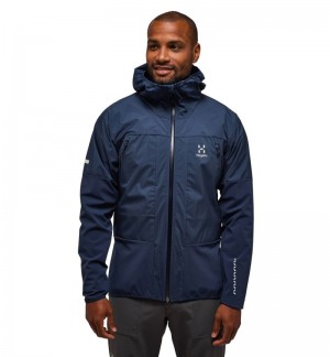 Men's Haglöfs L.I.M Hybrid Touring Hood Windbreaker Blue Canada | ZC72-778