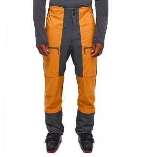 Men's Haglöfs L.I.M Hybrid Touring Pant Softshell Trousers Yellow / Magnetite Canada | OT75-366