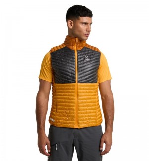 Men's Haglöfs L.I.M Mimic Vest Insulated Jackets Yellow / Magnetite Canada | YB56-706