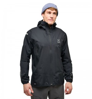 Men's Haglöfs L.I.M Proof Jacket Windbreaker Black Canada | SI31-127