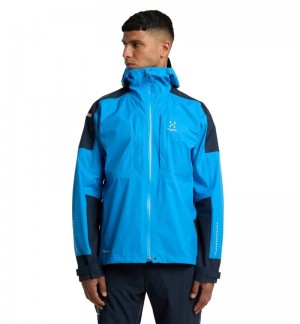 Men's Haglöfs L.I.M Rugged GTX Jacket Windbreaker Blue / Blue Canada | EL05-581