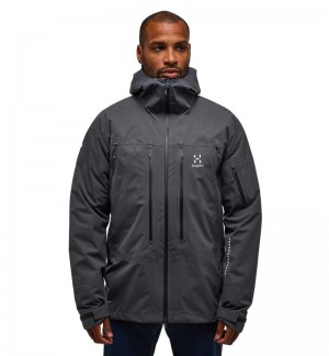 Men's Haglöfs L.I.M Touring Proof Jacket Windbreaker Magnetite Canada | ZG33-277