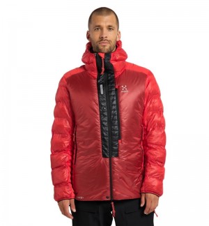 Men's Haglöfs L.I.M ZT Down Jacket Insulated Jackets Red / Black Canada | RI85-698