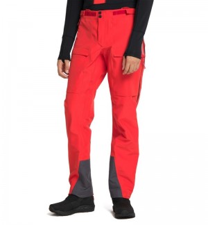 Men's Haglöfs L.I.M ZT Shell GTX PRO Pant Waterproof Trousers Red / Black Canada | JW49-909