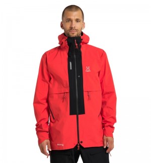 Men's Haglöfs L.I.M ZT Trek GTX PRO Jacket Windbreaker Red / Black Canada | SY14-018