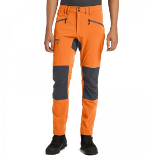 Men's Haglöfs Mid Slim Pant Hiking Trousers Orange / Magnetite Canada | QS93-532