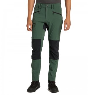 Men's Haglöfs Mid Slim Pant Hiking Trousers Green / Black Canada | AQ92-451