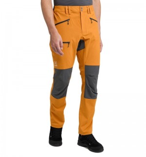 Men's Haglöfs Mid Slim Pant Hiking Trousers Yellow / Magnetite Canada | XR58-926