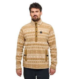 Men's Haglöfs Mora Mid Fleece Jackets Beige / Brown Canada | RN14-308