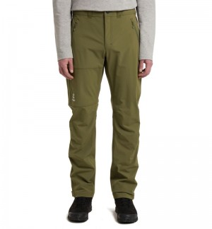 Men's Haglöfs Morän Softshell Standard Pant Softshell Trousers Olive Green Canada | SR35-599