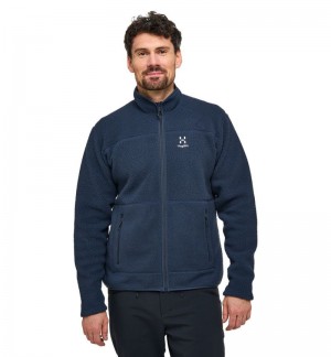 Men's Haglöfs Mossa Pile Jacket Fleece Jackets Blue Canada | IM92-453