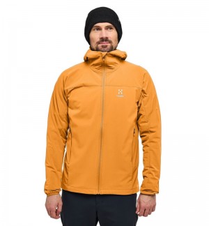 Men's Haglöfs Move Softshell Hood Windbreaker Yellow Canada | FU70-872