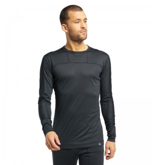 Men's Haglöfs Natural Blend Tech Crew Neck Baselayers Black Canada | KI21-133