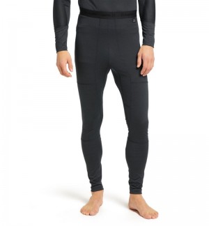 Men's Haglöfs Natural Blend Tech Long Johns Tights Black Canada | LQ70-743