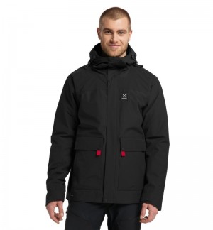 Men's Haglöfs Orsa Jacket Windbreaker Black Canada | ST89-435