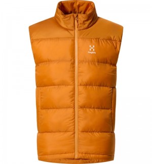 Men's Haglöfs Puffy Mimic Vest Insulated Jackets Golden Brown Canada | YS30-731