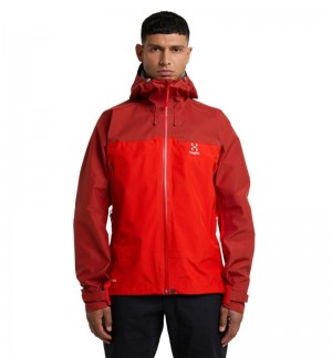 Men's Haglöfs ROC Flash GTX Jacket Windbreaker Red / Corrosion Canada | GY82-261