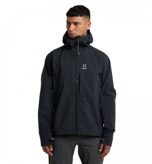 Men's Haglöfs ROC Mono Proof Jacket Windbreaker Black Canada | EF77-992