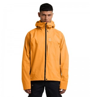 Men's Haglöfs ROC Mono Proof Jacket Windbreaker Yellow Canada | QG30-560