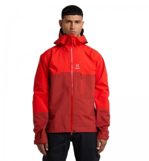 Men's Haglöfs ROC Sloper Proof Jacket Windbreaker Red / Corrosion Canada | XB63-358