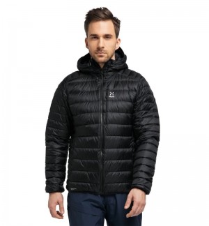 Men's Haglöfs Roc Down Hood Insulated Jackets Black Canada | ME18-425