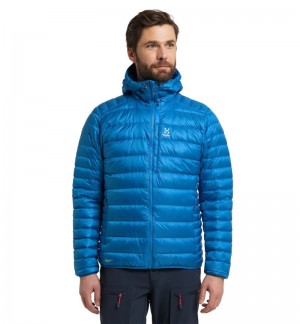 Men's Haglöfs Roc Down Hood Insulated Jackets Blue Canada | ZQ09-107