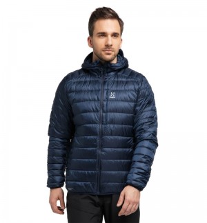 Men's Haglöfs Roc Down Hood Insulated Jackets Blue Canada | HR11-908