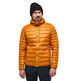 Men's Haglöfs Roc Down Hood Insulated Jackets Yellow Canada | MK96-556