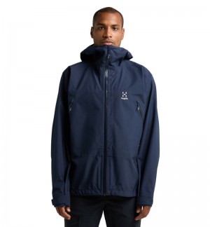 Men's Haglöfs Roc GTX Jacket Windbreaker Blue Canada | VO23-736