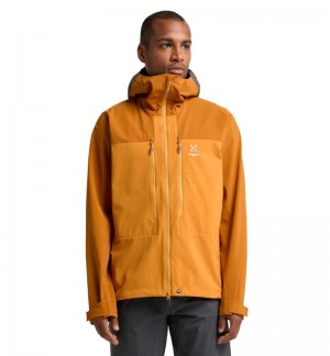 Men's Haglöfs Roc Sight Softshell Jacket Windbreaker Yellow / Golden Brown Canada | CN95-740