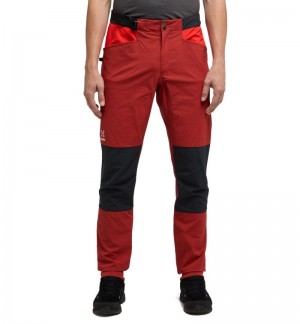 Men's Haglöfs Roc Spitz Pant Waterproof Trousers Corrosion / Red Canada | UH32-998