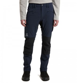 Men's Haglöfs Rugged Slim Pant Hiking Trousers Blue / Black Canada | TG74-123