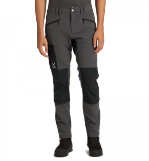 Men's Haglöfs Rugged Slim Pant Hiking Trousers Magnetite / Black Canada | QX37-534