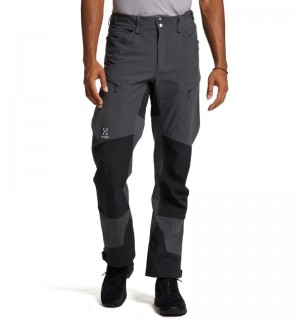 Men's Haglöfs Rugged Standard Pant Hiking Trousers Magnetite / Black Canada | ID21-964